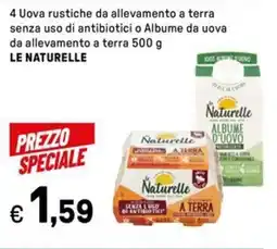 Iper La Grande 4 Uova rustiche da allevamento a terra senza uso di antibiotici o Albume da uova da allevamento a terra LE NATURELLE offerta