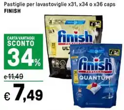 Iper La Grande Pastiglie per lavastoviglie x31, x34 o x36 caps FINISH offerta