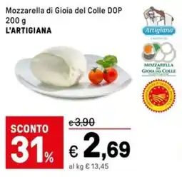 Iper La Grande Mozzarella di Gioia del Colle DOP L'ARTIGIANA offerta