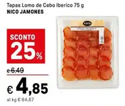 Iper La Grande Tapas Lomo de Cebo Iberico NICO JAMONES offerta