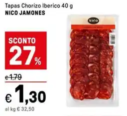 Iper La Grande Tapas Chorizo Iberico NICO JAMONES offerta