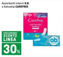Iper La Grande Assorbenti interni O.B. o Salvaslip CAREFREE offerta