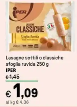 Iper La Grande Lasagne sottili o classiche sfoglia ruvida IPER offerta