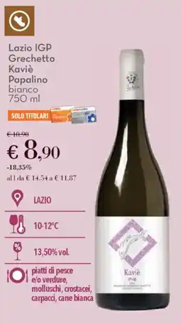 Conad Lazio IGP Grechetto Kaviè Papalino bianco offerta
