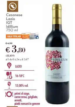 Conad Cesanese Lazio IGT Idillium offerta