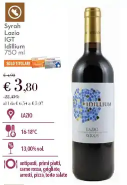 Conad Syrah Lazio IGT Idillium offerta