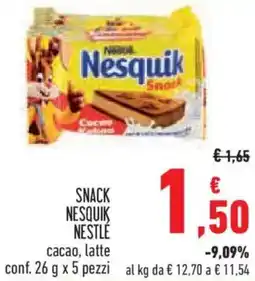 Conad Snack nesquik NESTLE cacao, latte conf. pezzi offerta