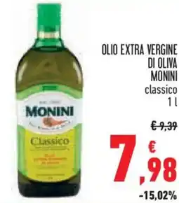 Conad Olio extra vergine di oliva MONINI classico offerta
