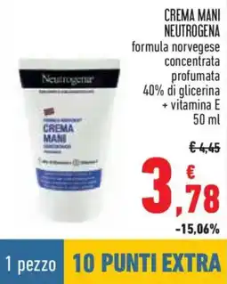 Conad Crema mani neutrogena formula norvegese concentrata profumata 40% di glicerina + vitamina e offerta