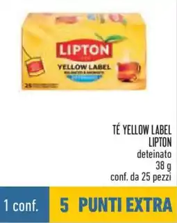 Conad Té yellow label lipton deteinato offerta