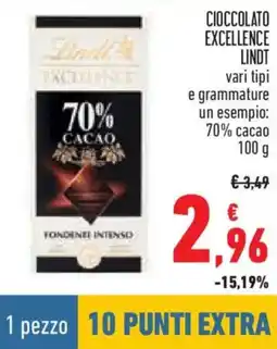 Conad Cioccolato excellence LINDT offerta