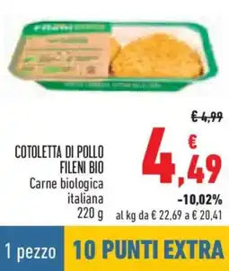 Conad Cotoletta di pollo fileni bio carne biologica italiana offerta
