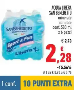 Conad Acqua libera san benedetto minerale naturale offerta
