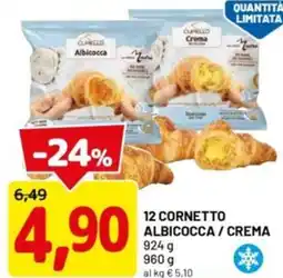 DPiù 12 cornetto albicocca/crema offerta