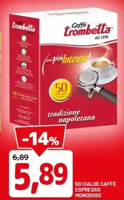 DPiù 50 cialde caffè espresso monodose offerta