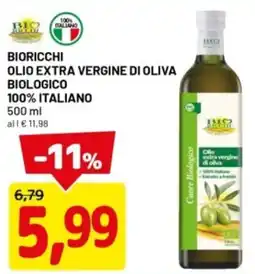 DPiù Bioricchi olio extra vergine di oliva biologico 100% italiano offerta