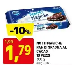 DPiù Notti magiche pan di spagna al cacao offerta