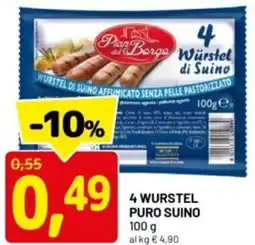 DPiù 4 wurstel puro suino offerta