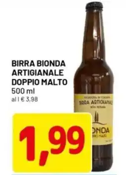 DPiù Birra bionda artigianale doppio malto offerta