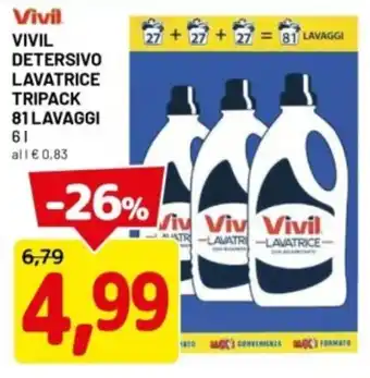 DPiù Vivil detersivo lavatrice tripack offerta