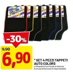 DPiù Set 4 pezzi tappeti auto colors offerta