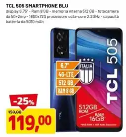 DPiù TCL 505 SMARTPHONE BLU offerta