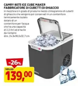 DPiù Camry 8073 ice cube maker fabbricatore di cubetti di ghiaccio offerta