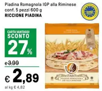 Iper La Grande Piadina Romagnola IGP alla Riminese RICCIONE PIADINA offerta