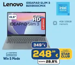 Euronics Lenovo IDEAPAD SLIM 3 82XBOOCMIX offerta