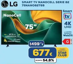 Euronics LG SMART TV NANOCELL SERIE 82 75NANO82T6B offerta
