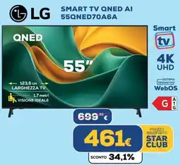 Euronics LG SMART TV QNED AI 55QNED70A6A offerta
