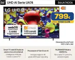 Euronics LG 86" UHD AI Serie UA74 86UA74006 offerta