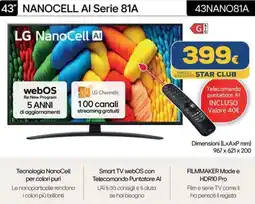 Euronics LG 43" NANOCELL AI Serie 81A 43NANO81A offerta