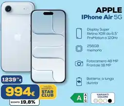 Euronics APPLE IPhone Air 5G offerta