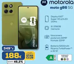 Euronics motorola moto g86 5G offerta
