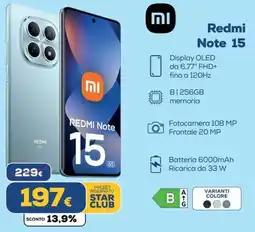 Euronics Xiaomi Redmi Note 15 offerta