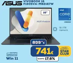 Euronics ASUS VIVOBOOK 16 F1605VA-MB2167W offerta