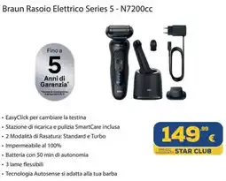 Euronics Braun Rasoio Elettrico Series 5 - N7200cc offerta