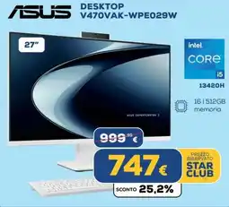 Euronics ASUS DESKTOP V470VAK-WPE029W offerta