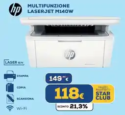 Euronics hp MULTIFUNZIONE LASERJET M140W offerta