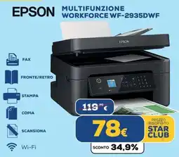 Euronics EPSON MULTIFUNZIONE WORKFORCE WF-2935DWF offerta