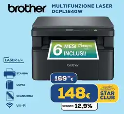 Euronics brother MULTIFUNZIONE LASER DCPL1640W offerta