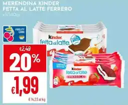 Pan Merendina kinder fetta al latte ferrero x5 offerta