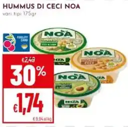 Pan Hummus di ceci HUMMUS DI CECI NOA vari tipi 175gr offerta