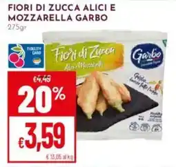 Pan Fiori di zucca alici e mozzarella GARBO offerta