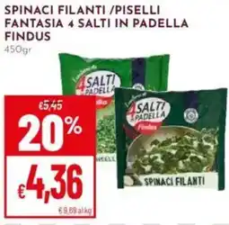 Pan Spinaci filanti/piselli fantasia 4 salti in padella FINDUS offerta