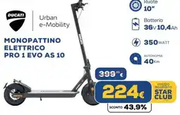 Euronics Ducati monopattino elettrico pro 1 evo as 10 offerta