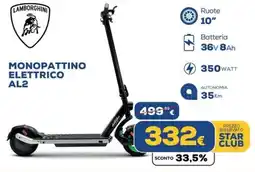 Euronics Lamborghini monopattino elettrico AL2 offerta