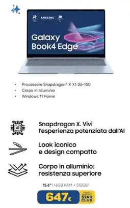 Euronics SAMSUNG Galaxy Book4 Edge offerta