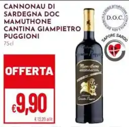 Pan Cannonau di sardegna doc mamuthone cantina giampietro puggioni offerta